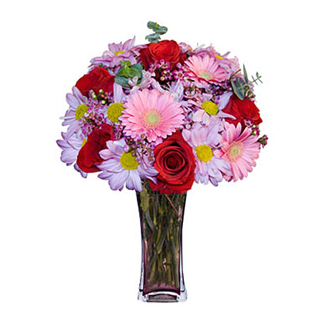 Görsel hediye karışık cam mevsim demeti  Adana çiçek gönder çiçekçi mağazası 