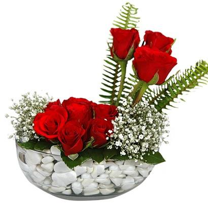 cam içerisinde 9 adet kirmizi gül  Adana çiçek siparişi çiçek siparişi vermek 