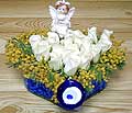 9 adet beyaz gül oyuncak  Adana çiçek siparişi internetten çiçek siparişi 