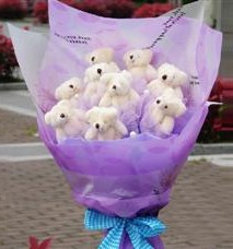 11 adet pelus ayicik buketi  Adana çiçek gönder ucuz çiçek gönder 