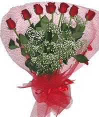 7 adet kipkirmizi gülden görsel buket  Adana çiçek siparişi çiçek mağazası , çiçekçi adresleri 