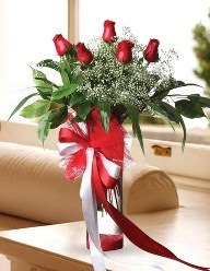 Camda 5 kırmızı gül tanzimi  Adana çiçek yolla çiçekçi telefonları 