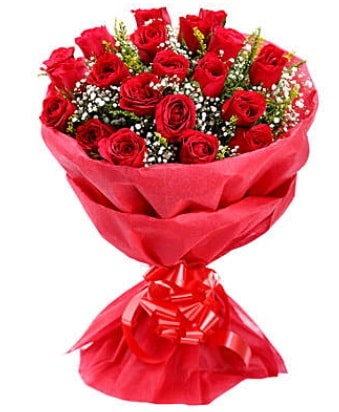 21 adet kırmızı gülden modern buket  Adana çiçek yolla çiçek gönderme 